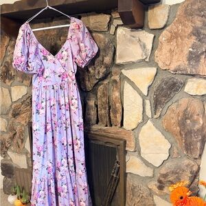 Chelsea & Violet Lavender Floral Maxi Dress